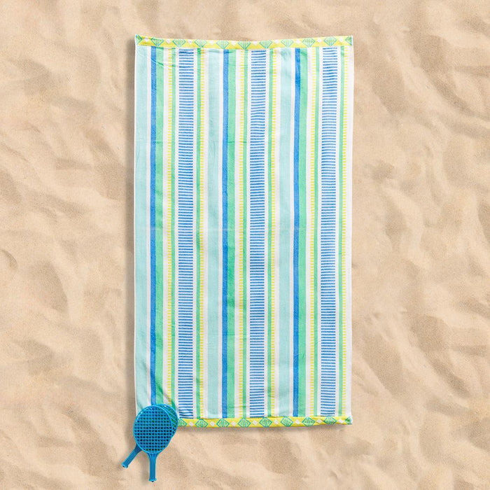 Cotton Collection Solstice Swirls Velour Beach Towel-Beach Towels
