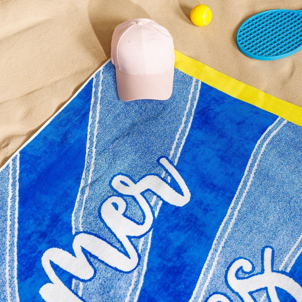 Summer Vibes Velour Beach Towel-Beach Towels