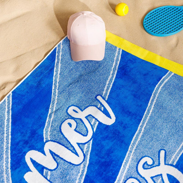 Summer Vibes Velour Beach Towel-Beach Towels