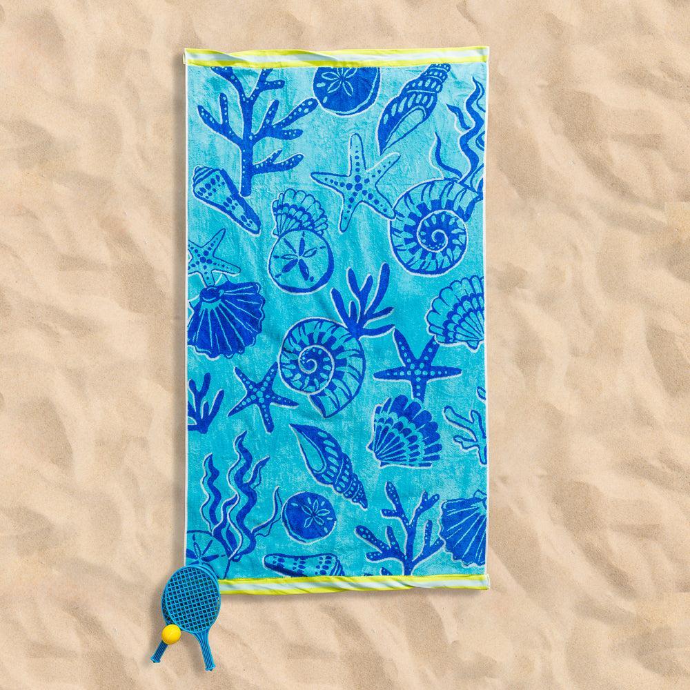 Tidal Treasures Velour Beach Towel-Beach Towels