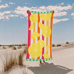 Cotton Collection Velour Citrus Serenity Beach Towel