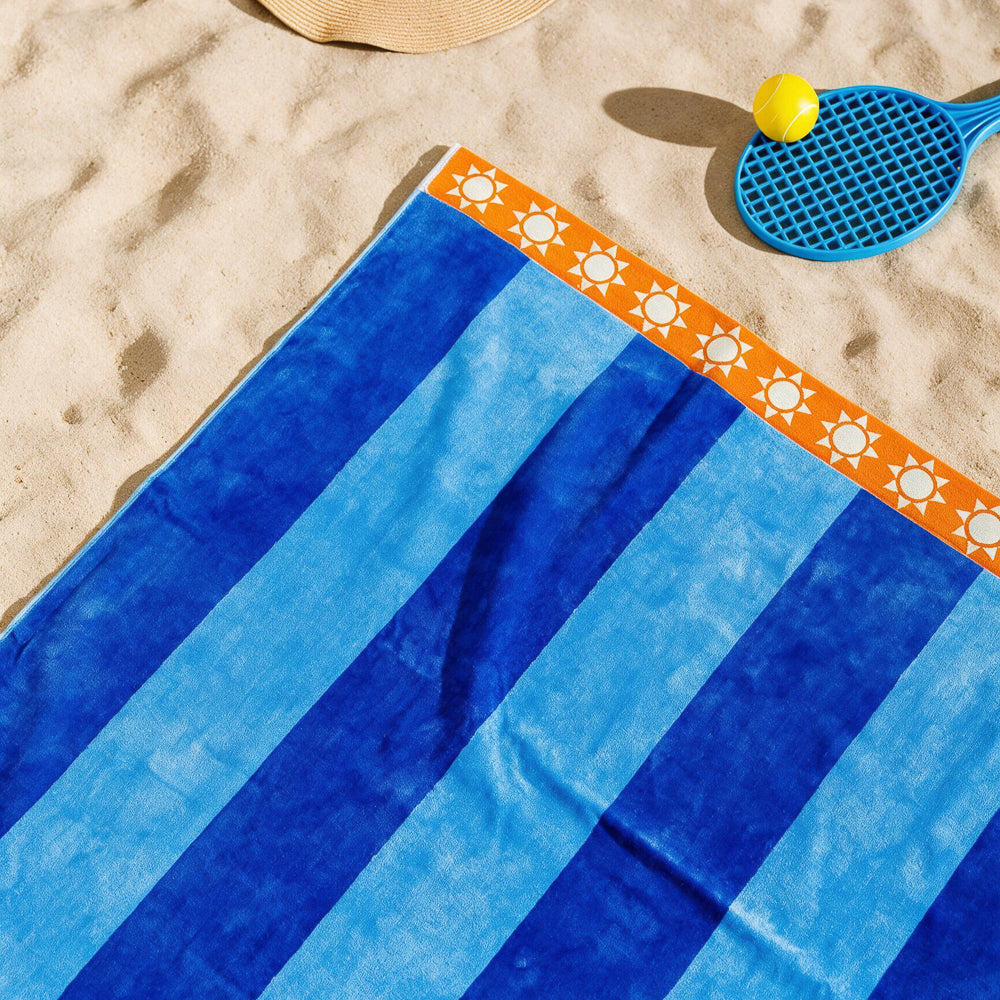 Cotton Collection Velour Fun in the Sun Beach Towel-Beach Towels
