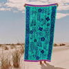 Cotton Collection Velour Ocean Vibes Beach Towel