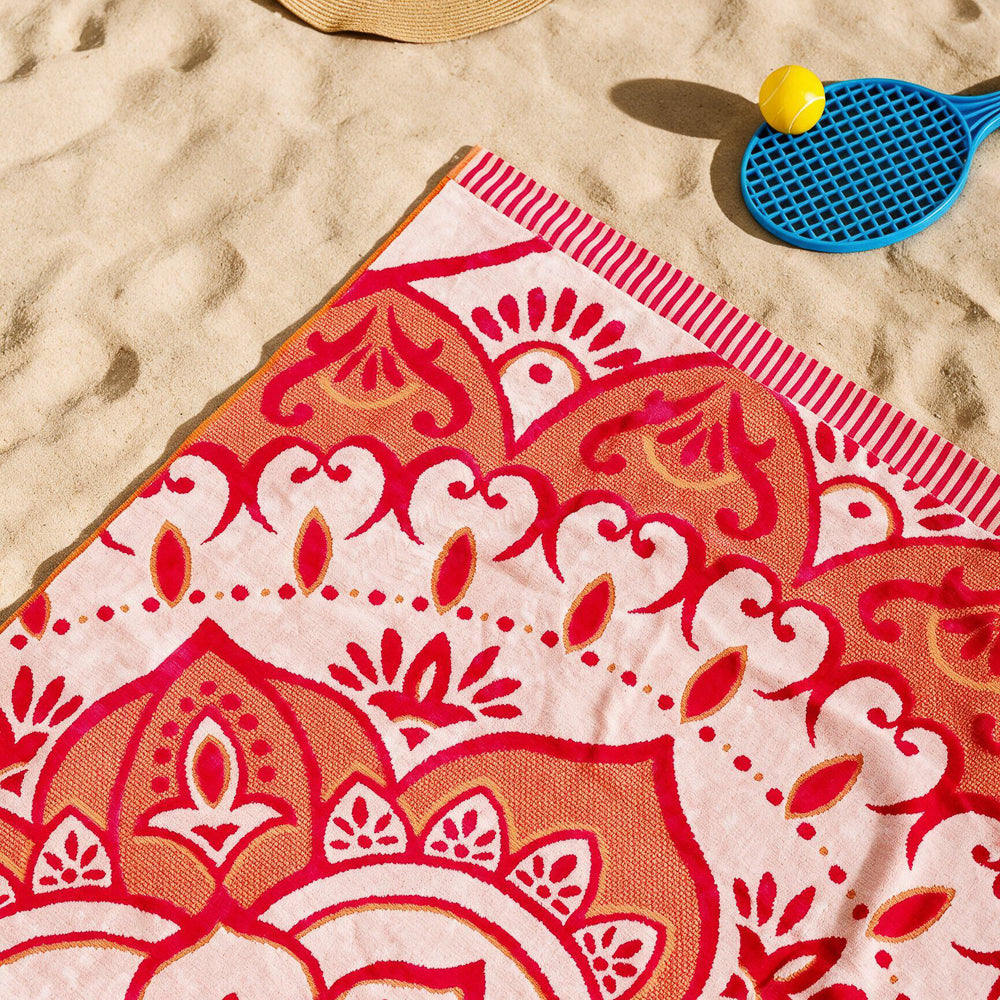 Cotton Collection Velour Sun Soul Mandala Beach Towel-Beach Towels