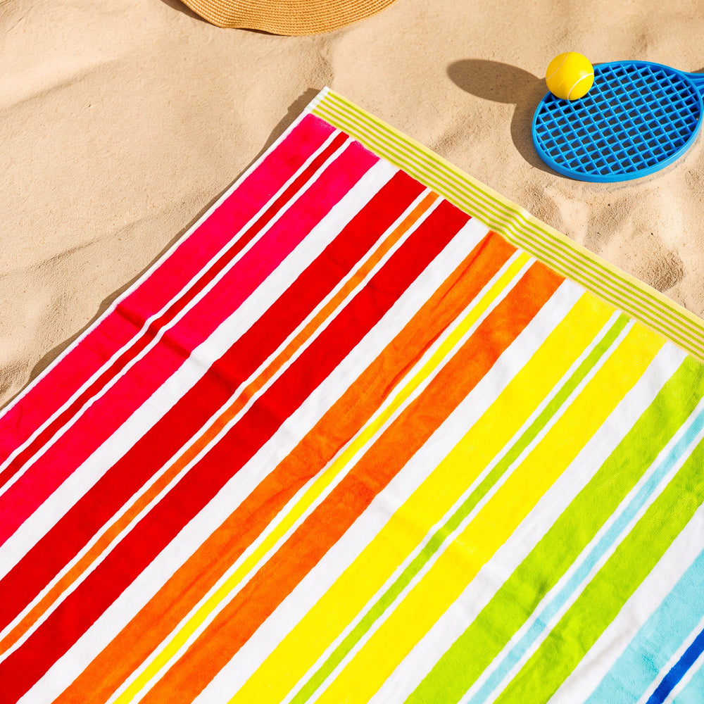 Cotton Collection Velour Tropical Tide Beach Towel-Beach Towels