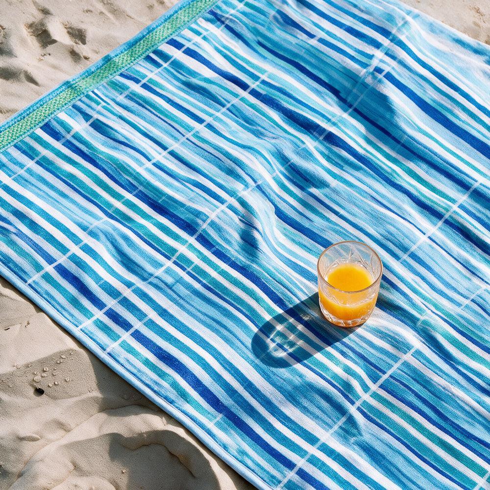 Cotton Collection Velour Wave Whisperer Beach Towel-Beach Towels