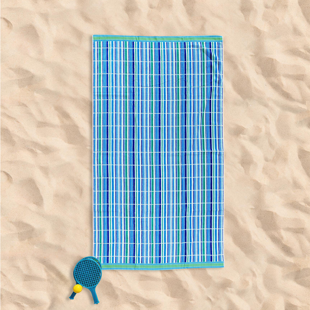 Cotton Collection Velour Wave Whisperer Beach Towel-Beach Towels