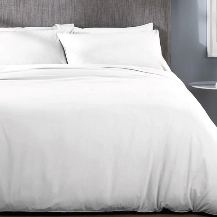 Cotton Rich Percale 200 Thread Count Duvet Cover Set - White