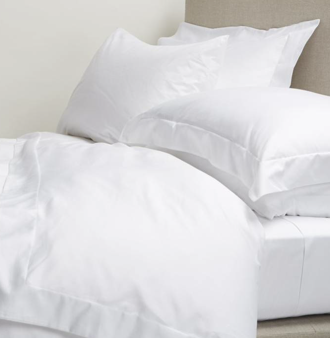 Cotton Rich Percale 200 Thread Count Oxford Duvet Cover Set - White