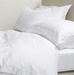 Cotton Rich Percale 200 Thread Count Oxford Duvet Cover Set - White