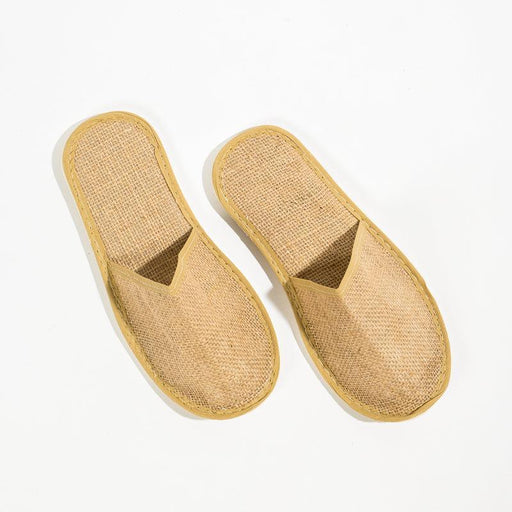 Disposable Natural Jute Slippers Closed-toe-GUEST AMENITIES