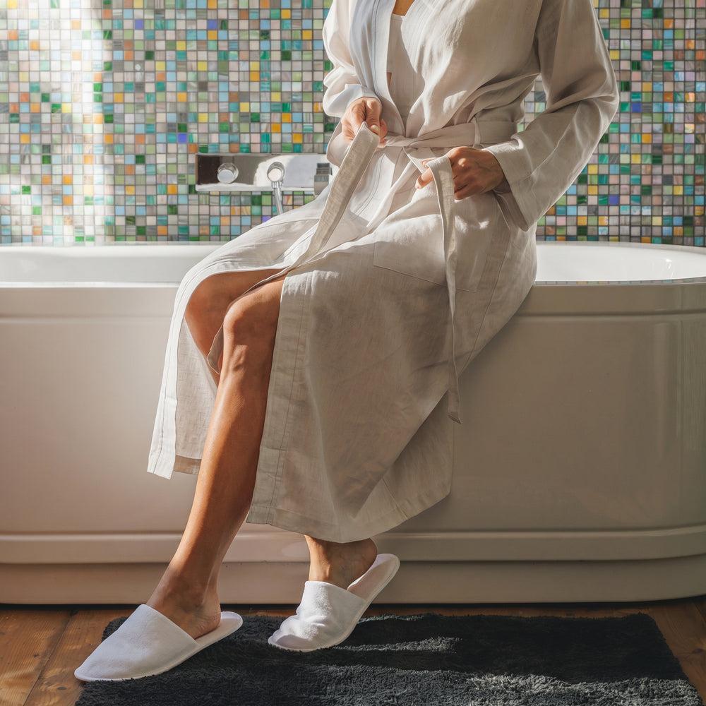 Disposable Closed-toe Toweling Slippers White-Guest Amenities