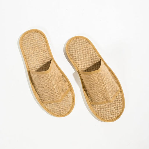 Disposable Natural Jute Slippers Open-toe-GUEST AMENITIES