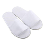 Disposable Open-toe Toweling Slippers White