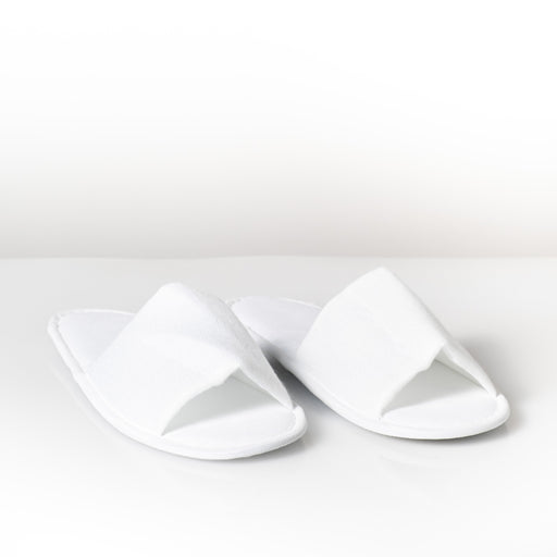 Disposable White Towelling Slippers