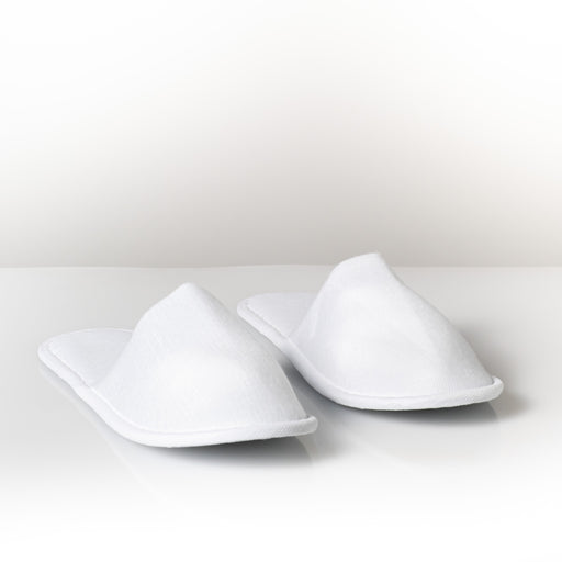 Disposable White Towelling Slippers