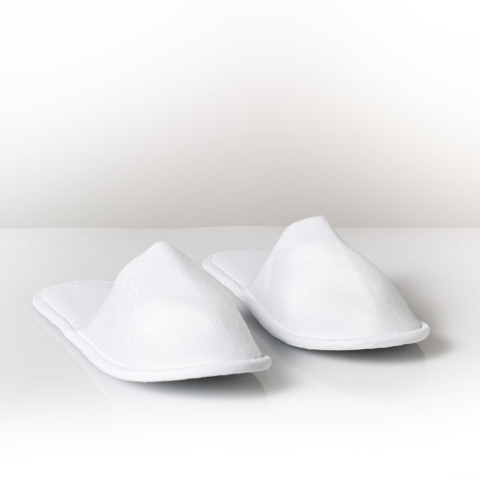 Disposable White Towelling Slippers