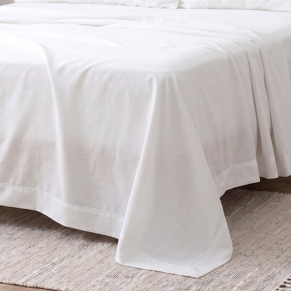 Easy Care 144 Thread Count Polycotton Flat Sheet White-Flat Sheets