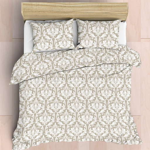 Easy Care Polycotton 144 Thread Count Duvet Cover Set - Damask