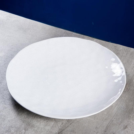 Ecology Speckle Milk Round Platter - Chalky White
