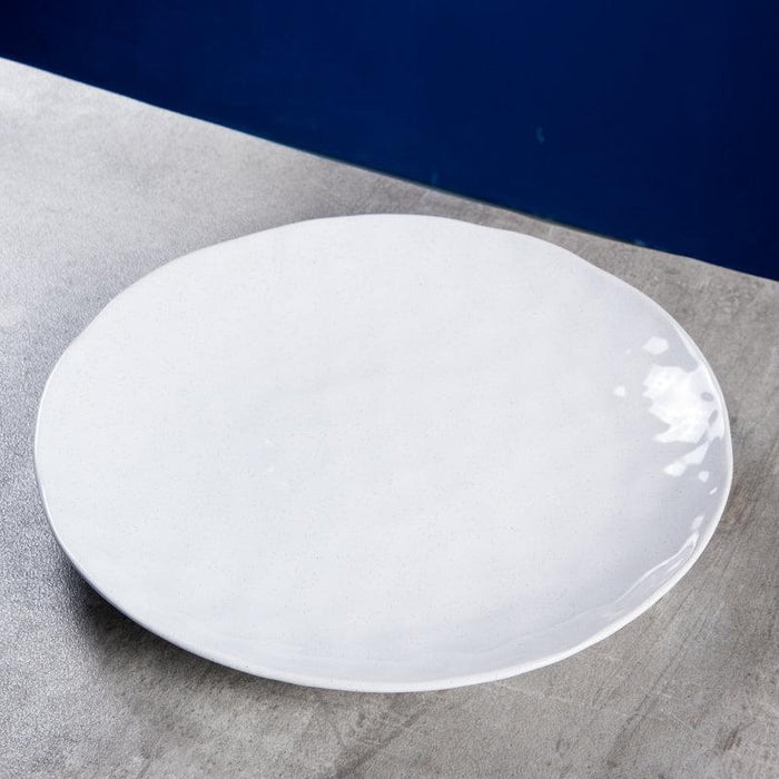 Ecology Speckle Milk Round Platter - Chalky White
