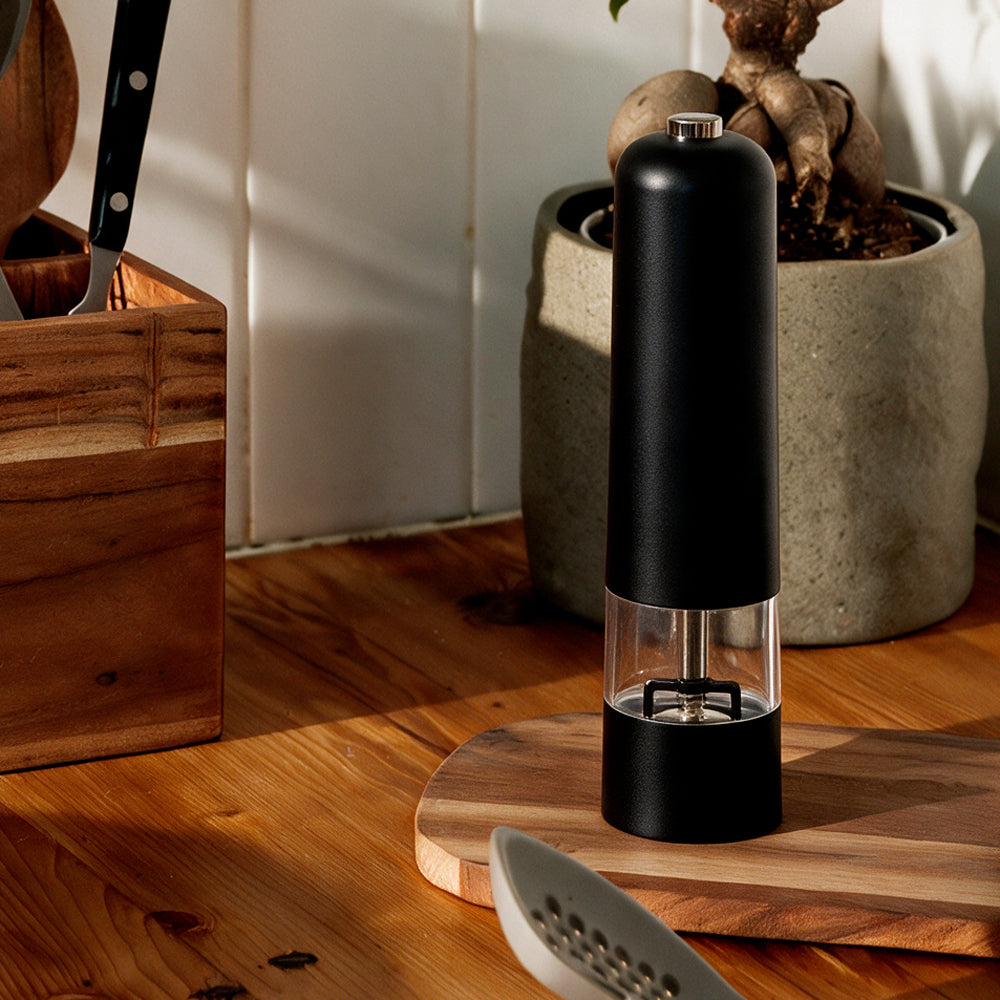Electric Pepper Mill Battery Operated Black-Kitchen Tools