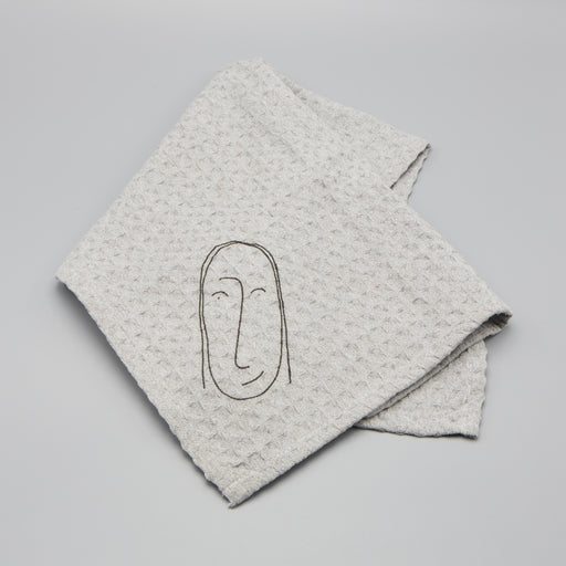 Faces of Felicity Dishcloth - light grey