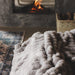 Fluted Faux Fur Blanket - Frosted Cloud-BLANKET