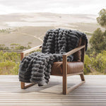 Fluted Faux Fur Blanket Storm Grey