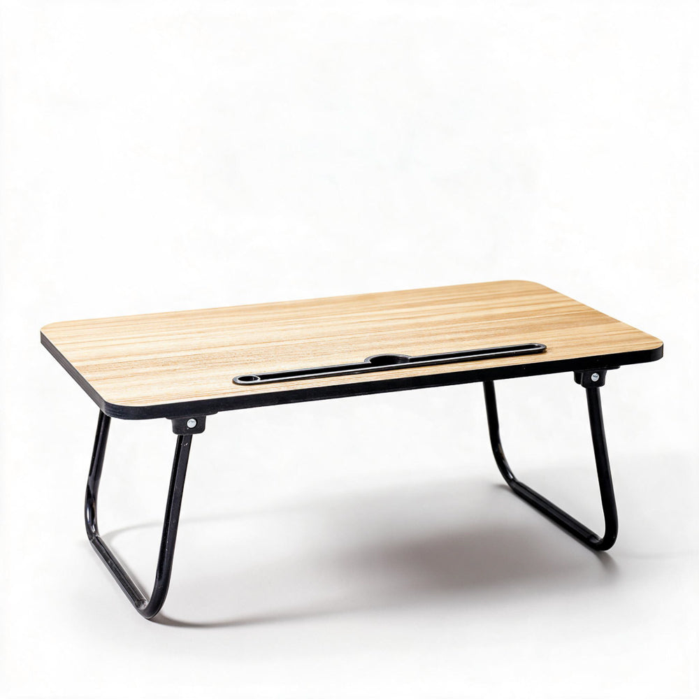 Foldable Melamine Bed Tray with Metal Legs Oak-Trays