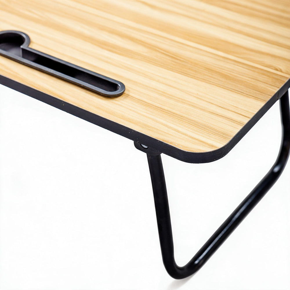 Foldable Melamine Bed Tray with Metal Legs Oak-Trays