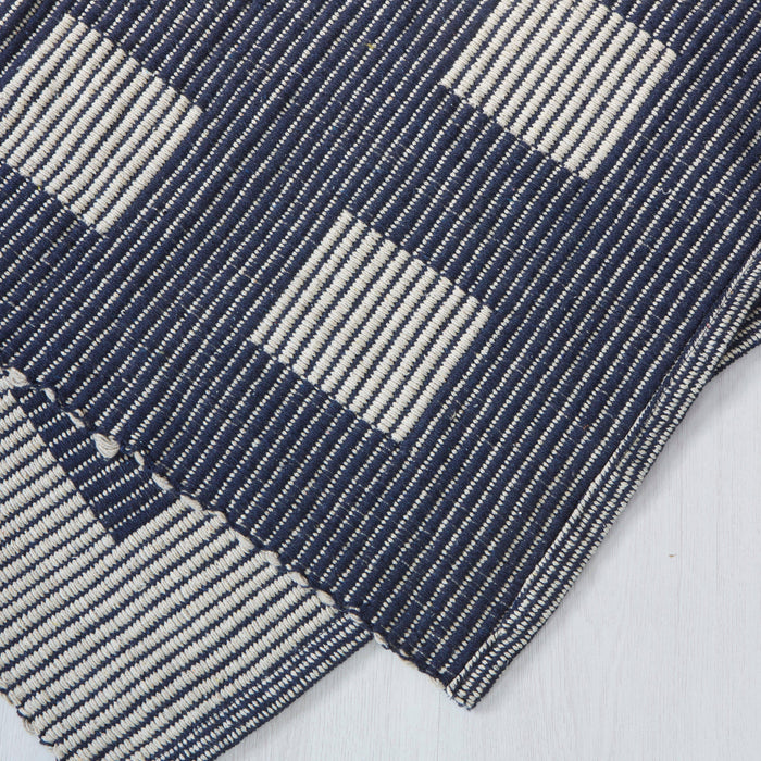 Full Box Pattern Rug - Navy