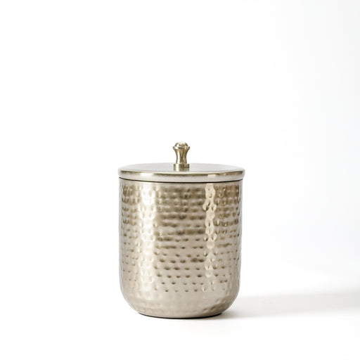 Hammered Canister with Lid Pewter-Canisters