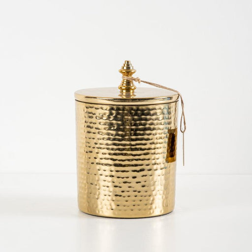 Hammered Coffee Canister - Gold