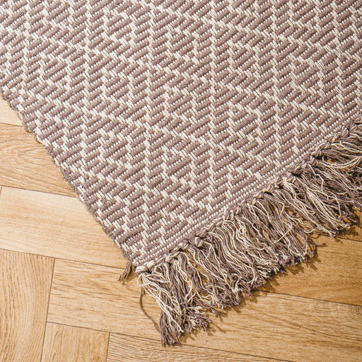 Handwoven Jacquard Rug Small Diamond - Beige (120x180cm)-CARPET