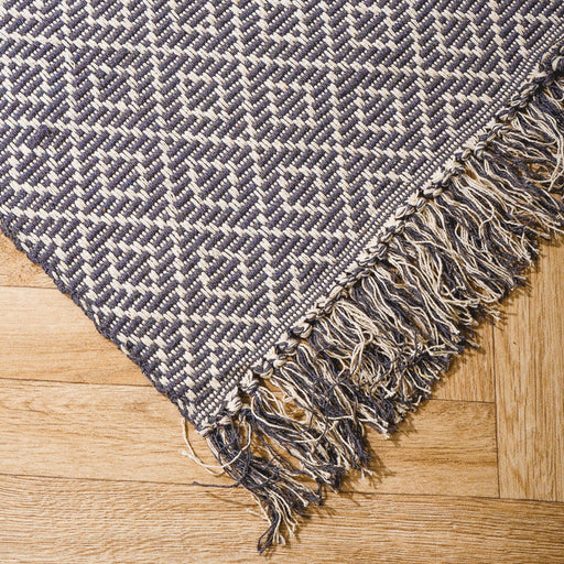 Handwoven Jacquard Rug Small Diamond - Dark Grey (120x180cm)-CARPET