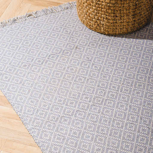 Handwoven Jacquard Rug Small Diamond - Light Grey (120x180cm)-CARPET