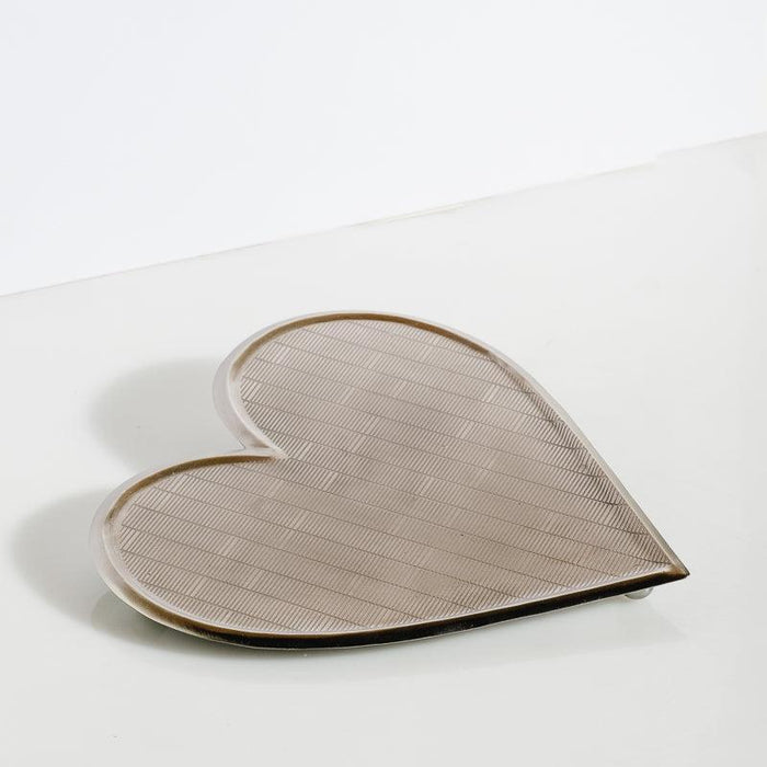 Heart Tray - Brushed Nickel-Décor