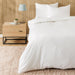 Heritage Collection Cotton Linen Blend Duvet Cover Set White-Duvet Cover Sets