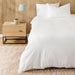 Heritage Collection Cotton Linen Blend Duvet Cover Set White-Duvet Cover Sets