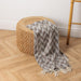 Herringbone Jacquard Throw - Beige-Throw