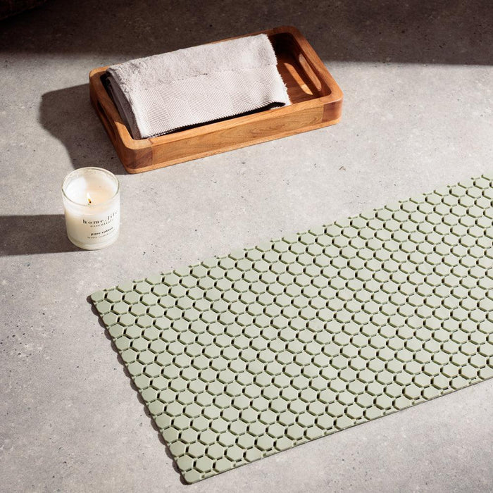 Hexagonal PVC Bath Mat Sage-Bath Mats