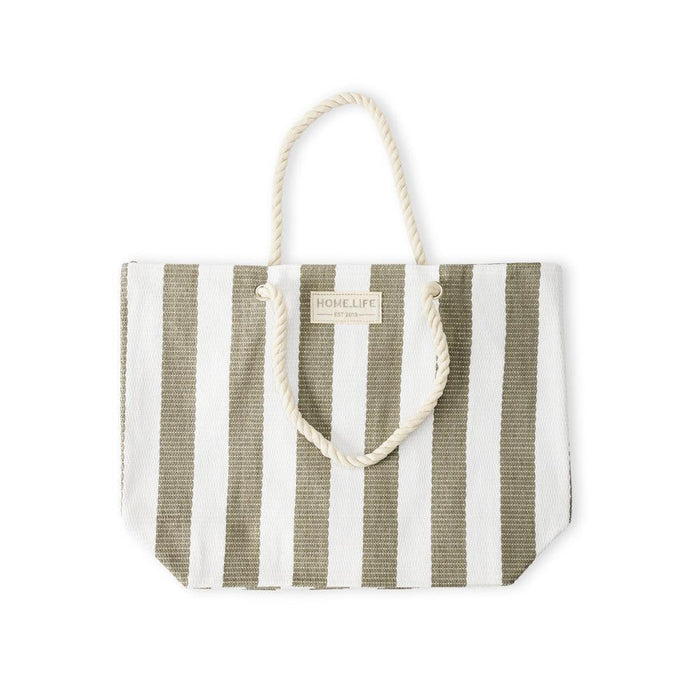 Home.Life Broad Stripe Beach Bag Grey-Beach Bags