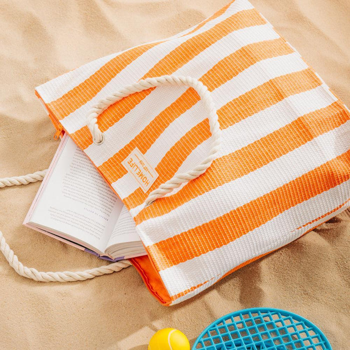 Home.Life Broad Stripe Beach Bag Orange-Beach Bags