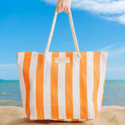 Home.Life Broad Stripe Beach Bag Orange-Beach Bags