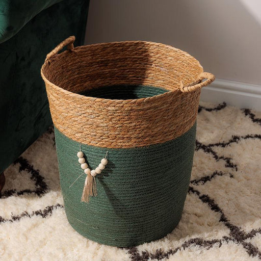 Conical Bulrush & Paper Basket - Fern-Basket