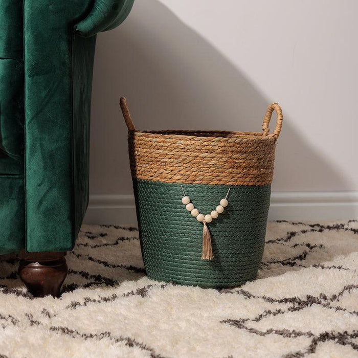 Conical Bulrush & Paper Basket - Fern-Basket