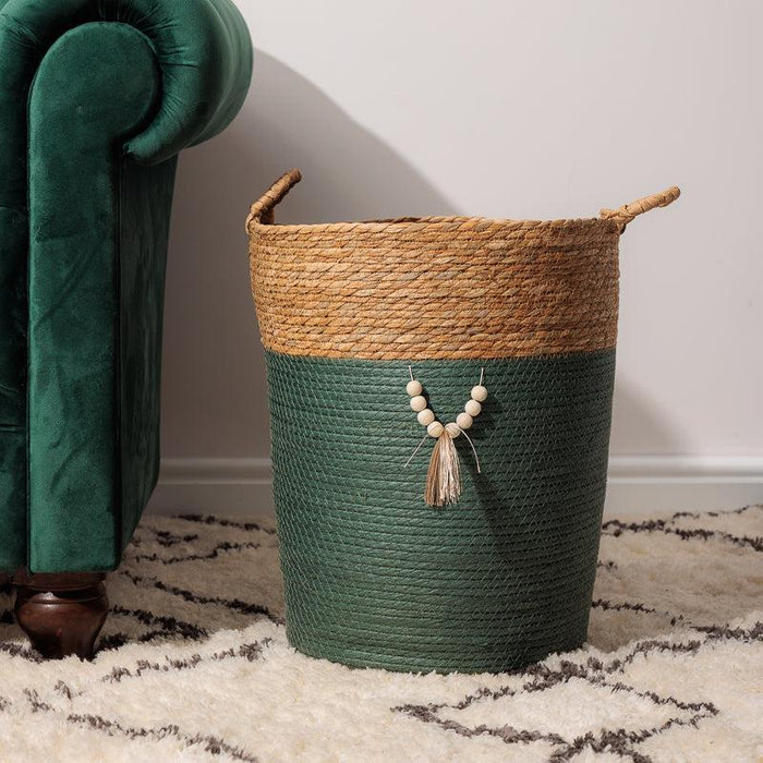 Conical Bulrush & Paper Basket - Fern-Basket