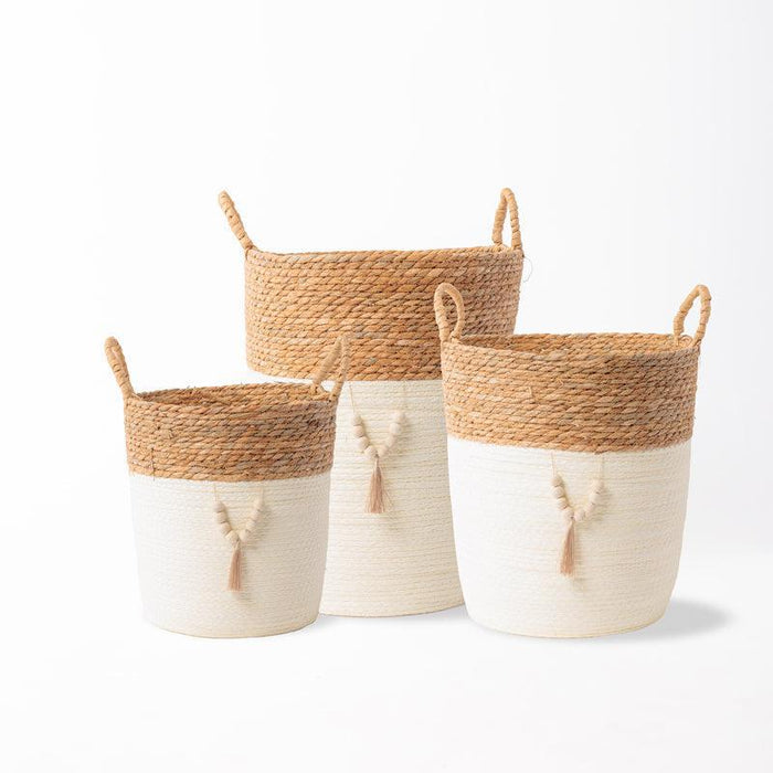 Conical Bulrush & Paper Basket - Milk-Basket