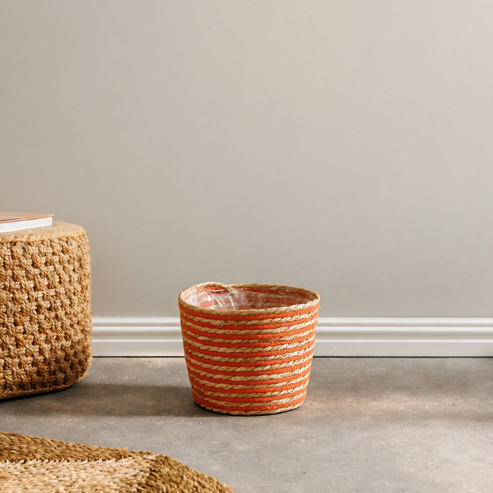 Home.life Bulrush Cotton Lined Planter Rust-Planters
